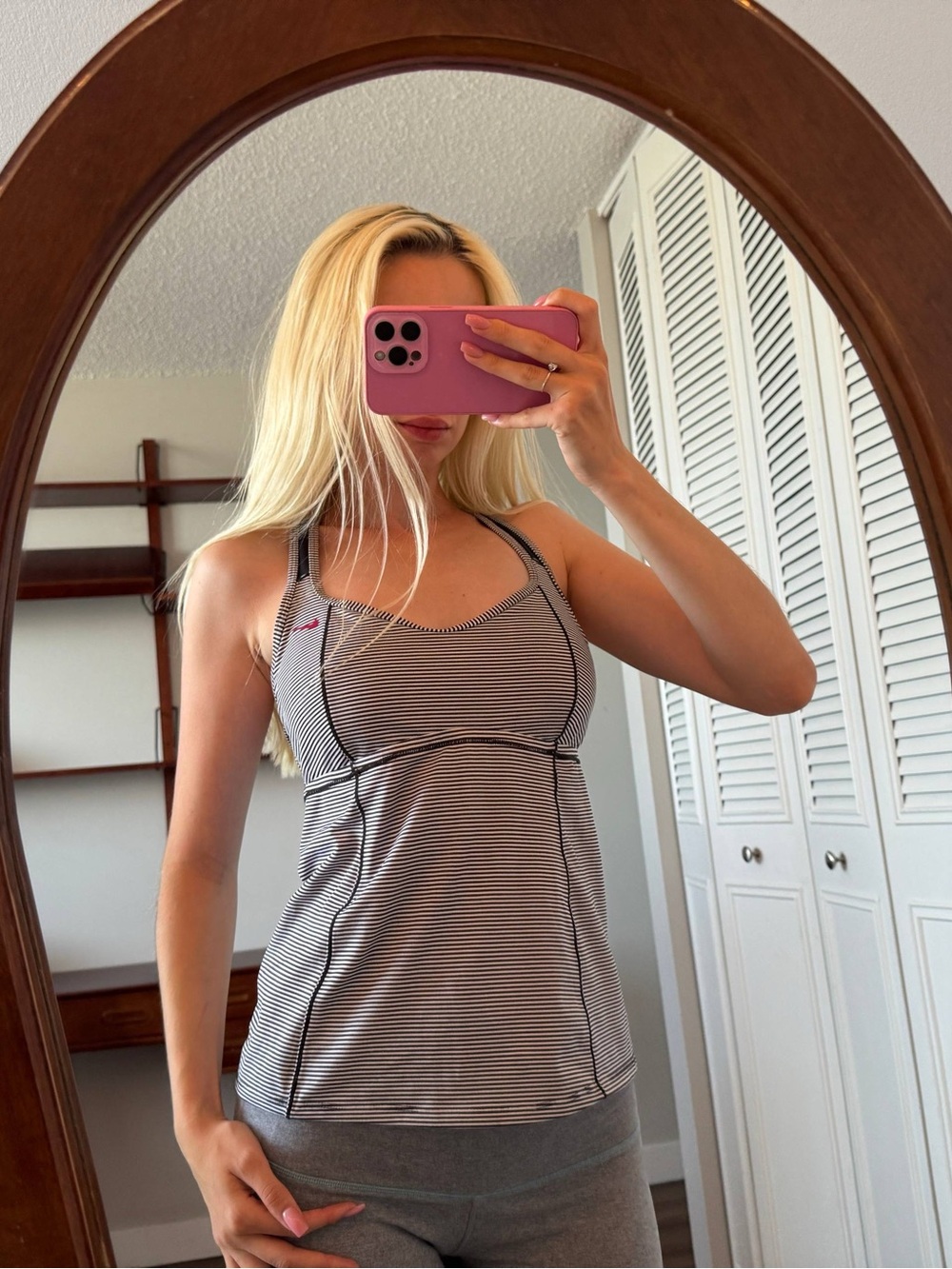 Vintage Nike Grey & White Striped Racerback Tank